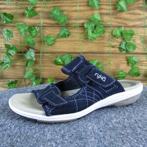 Ryka Women's Tensile Double Strap Slide Blue Leather Sz 5 Medium Used 2025